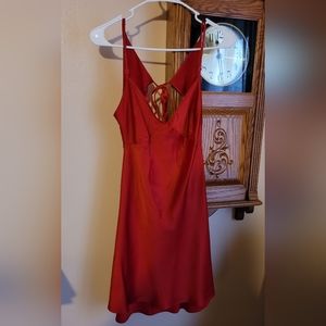 Victoria Secret Beautiful Mid Calf 100% silk Red Teddy